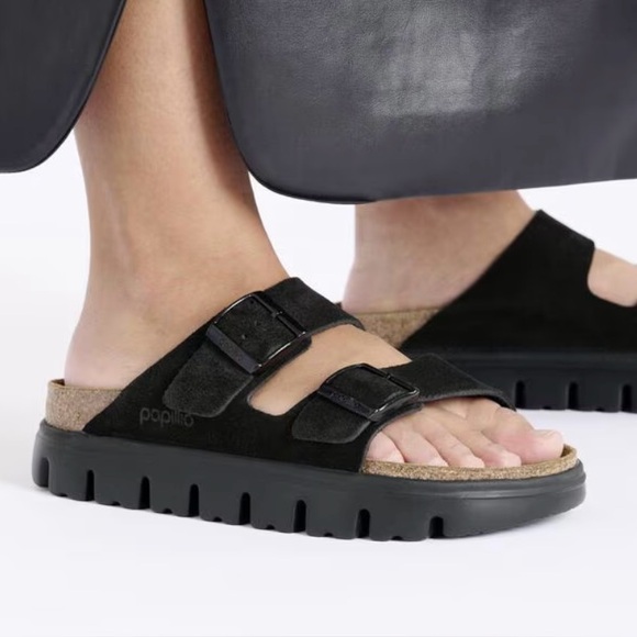 NEW Papillio By Birkenstock Arizona Chunky Sandal Black Size 38 / 7 - Picture 1 of 9